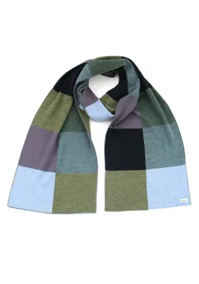 Uimi Frankie Merino Wool Patchwork Scarf Aniseed