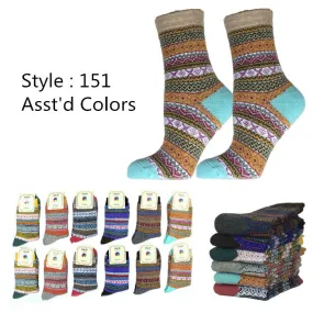 12pack Women's Socks Wool Blend Warm Crew Women Socks #151