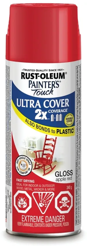 340g Painter's Touch Spray Paint, Gloss Apple Red