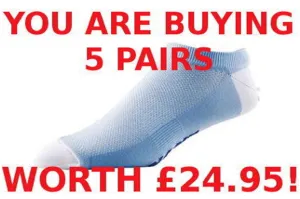 5 PAIRS GIANT SHORT CYCLING SOCKS-SPORTS SOCKS L-XL LADIES BLUE - 60%