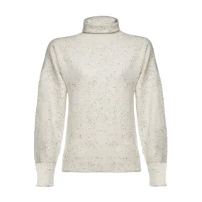 Allie Turtleneck in Cream Tweed