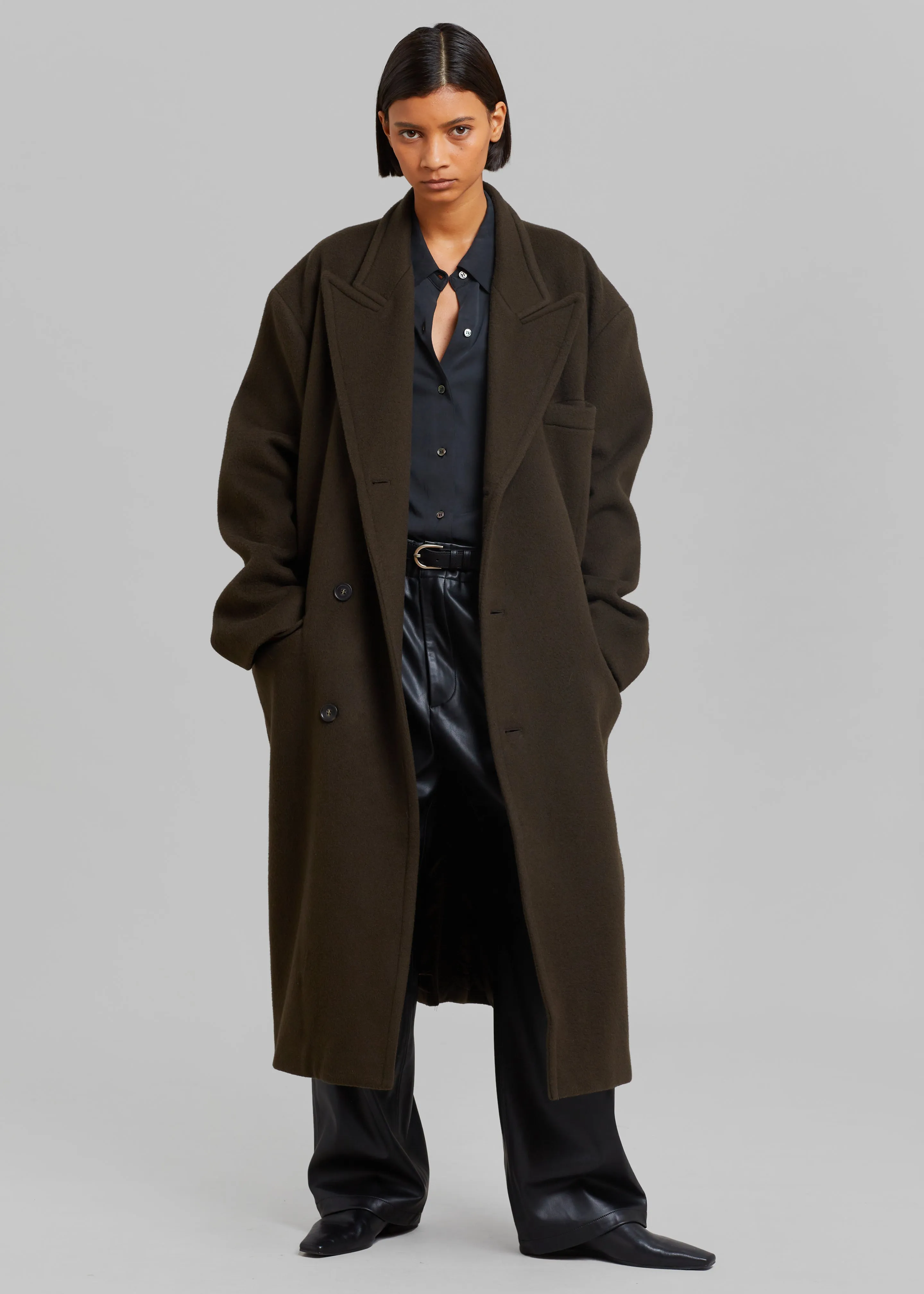 Anya Oversized Coat - Dark Brown