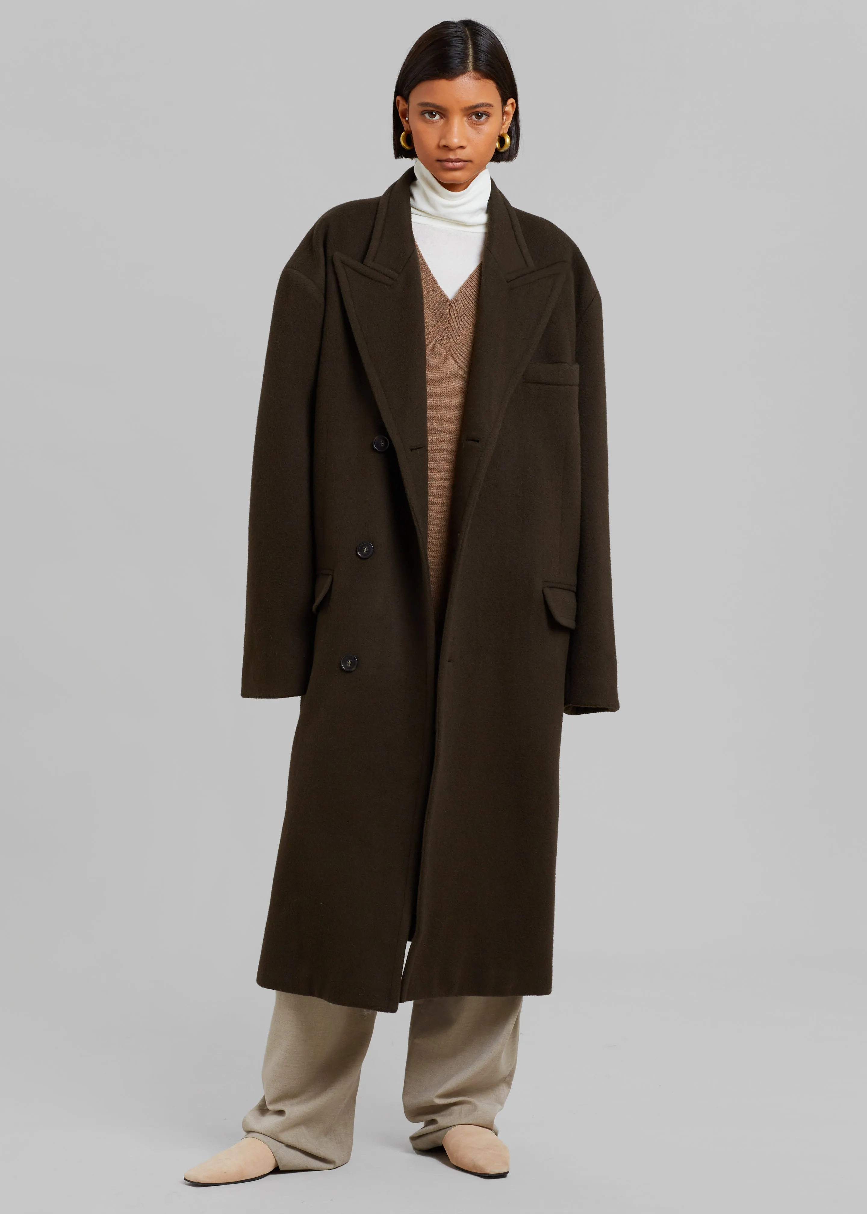 Anya Oversized Coat - Dark Brown