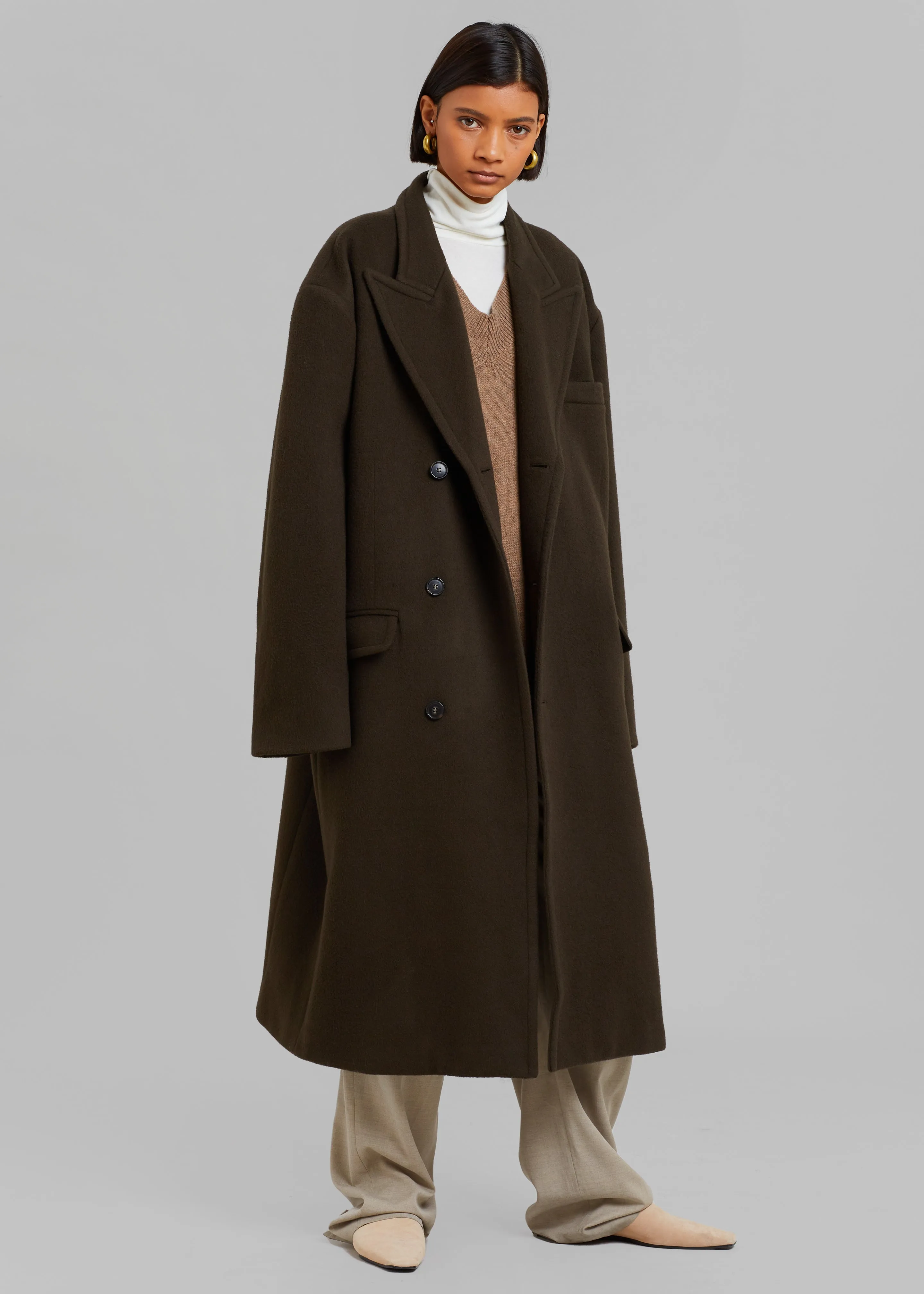 Anya Oversized Coat - Dark Brown