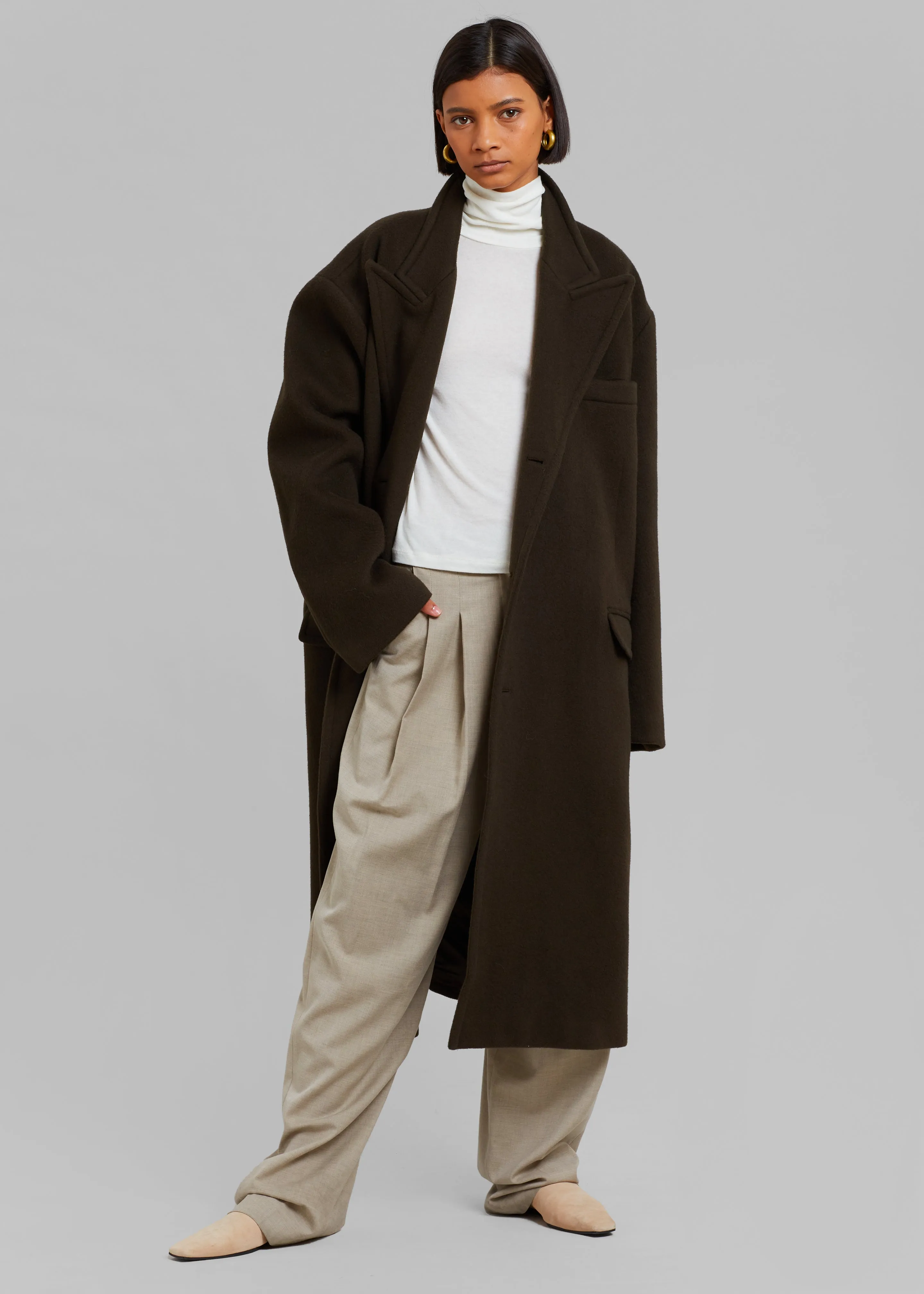 Anya Oversized Coat - Dark Brown