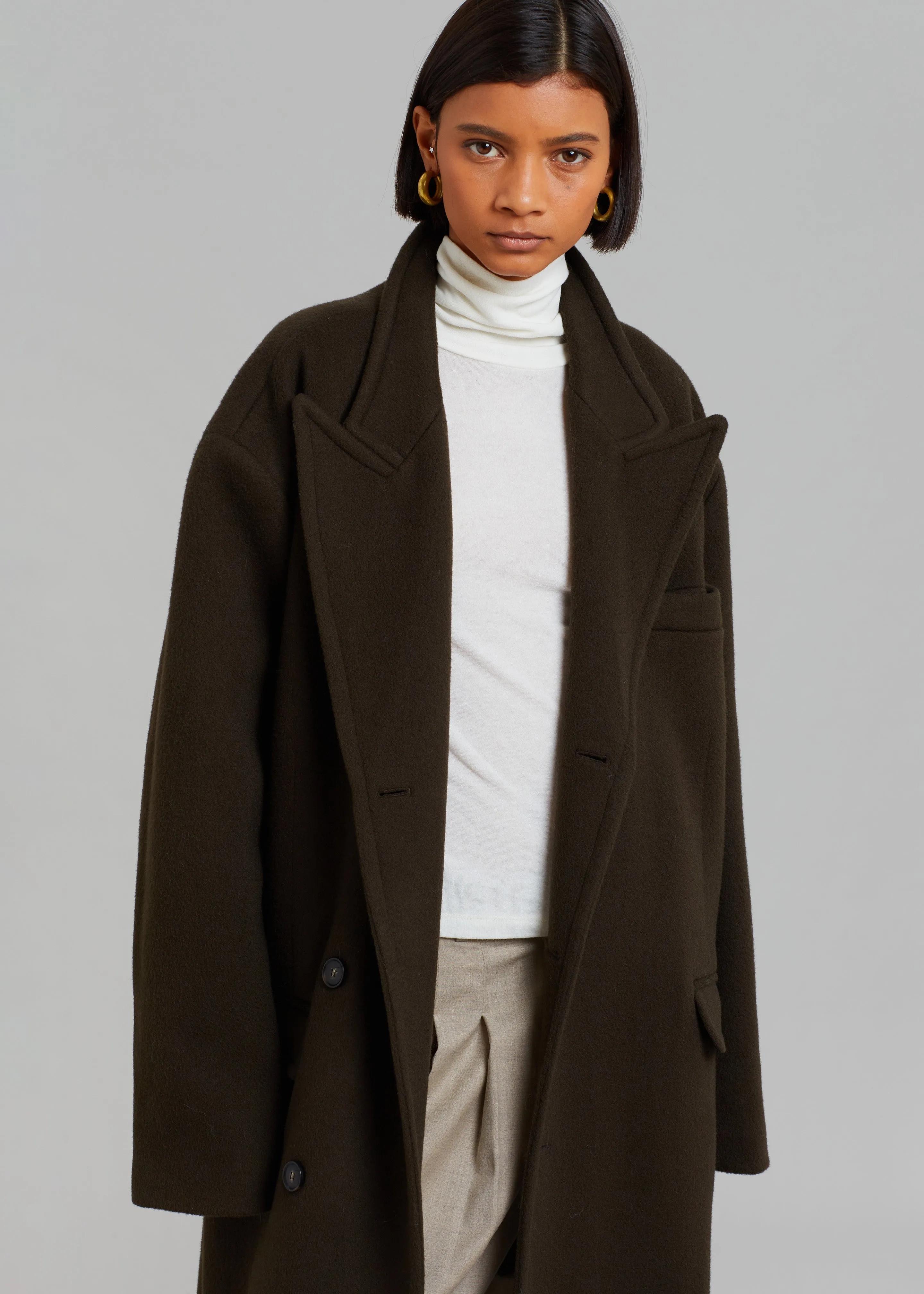 Anya Oversized Coat - Dark Brown