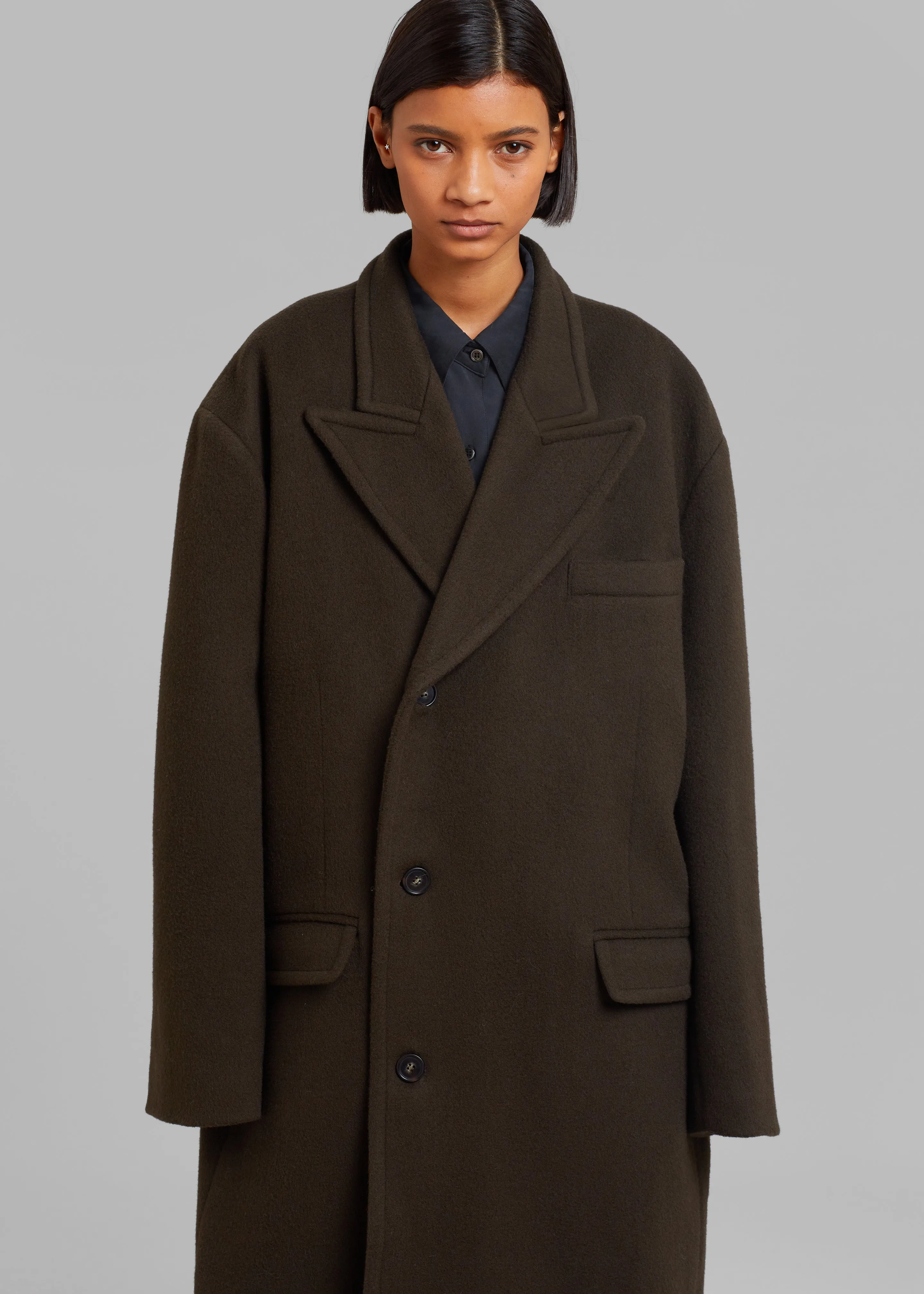 Anya Oversized Coat - Dark Brown