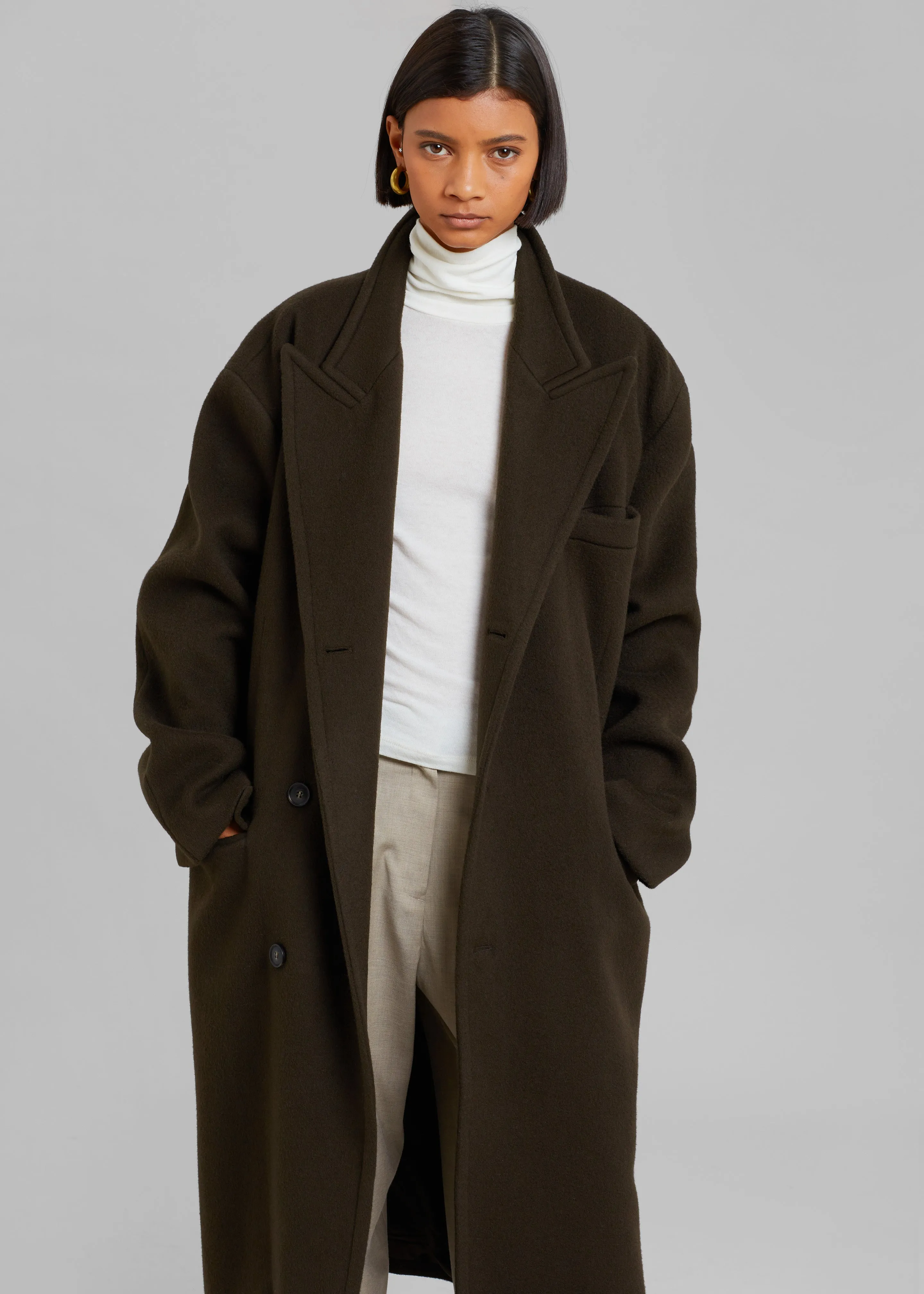 Anya Oversized Coat - Dark Brown