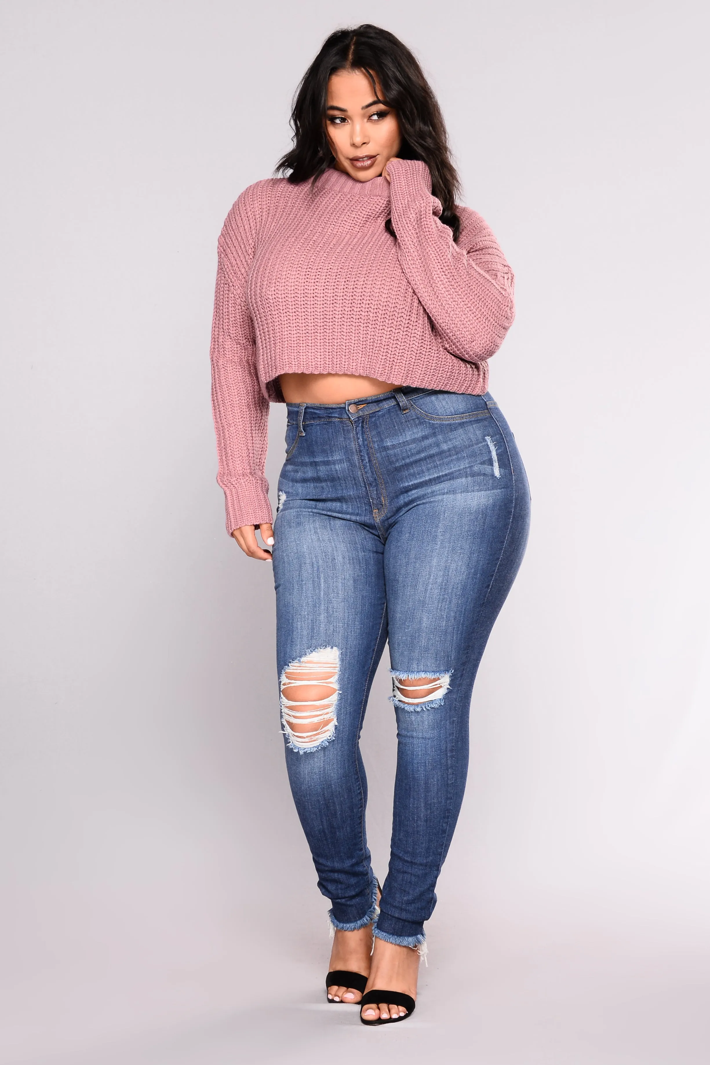 Avelina Long Sleeve Sweater - Mauve