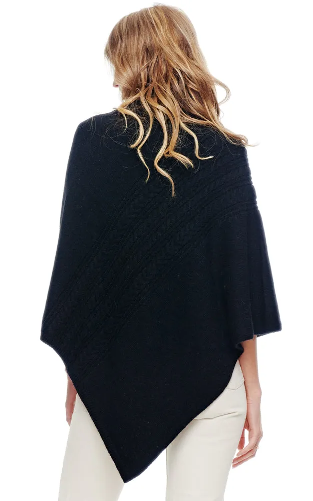 BAAP2001 Cable Knit Turtle Neck Poncho