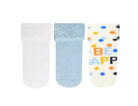 Baby Anti-Slip Terry Socks Be Happy 3Pk (12-18mths)