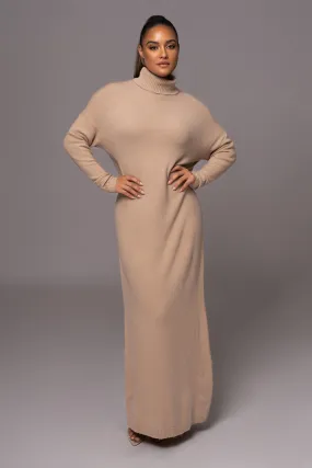 Beige Hartley Knit Maxi Dress