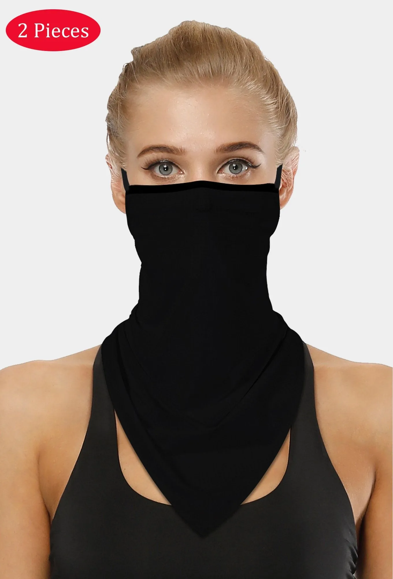 Black Face Scarf With Earloops