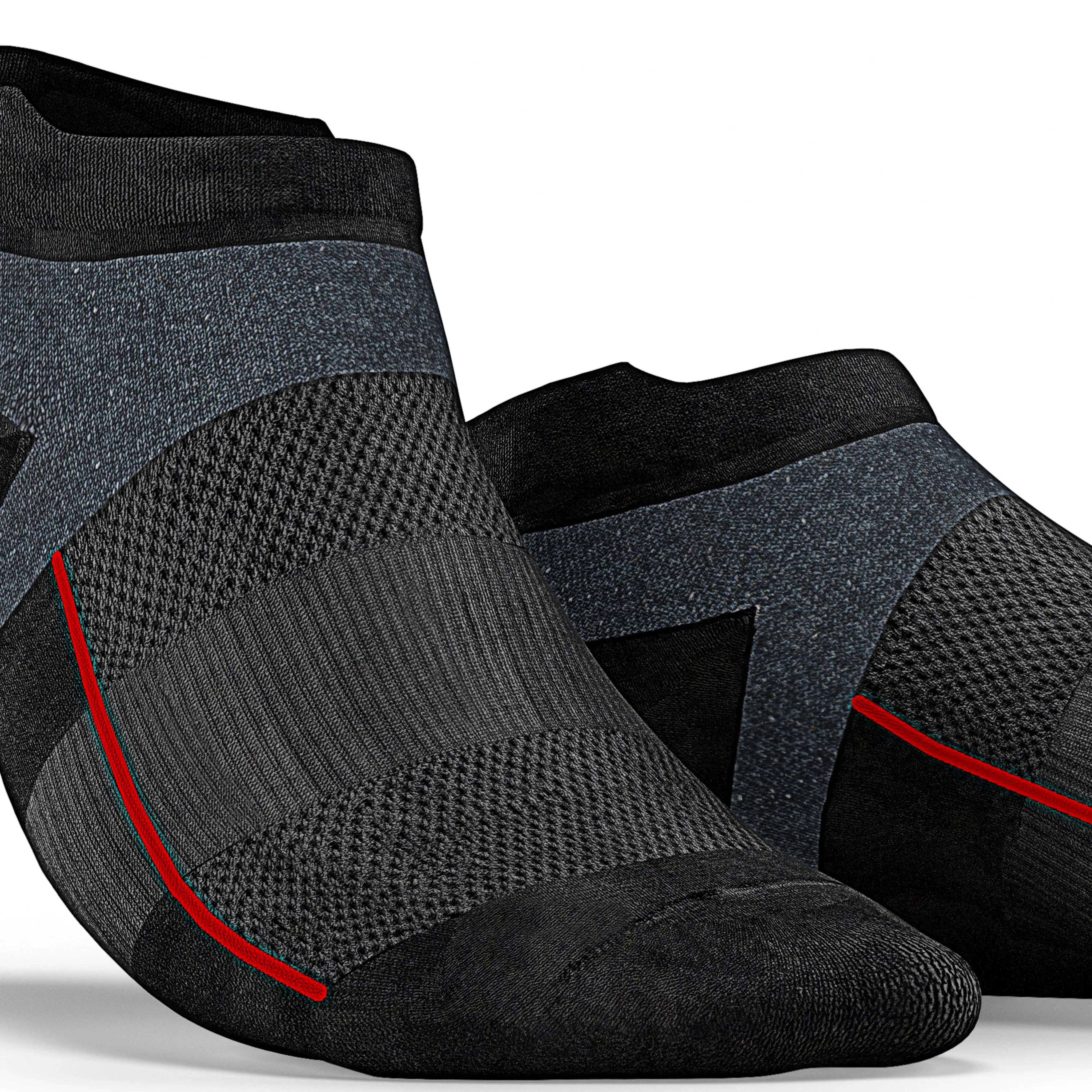 Black No Show Tab Cushioned Performance Socks - Unisex