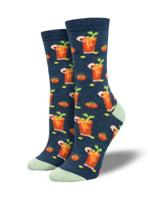 Bloody Good Drink Women's Bamboo Socks Navy Heather