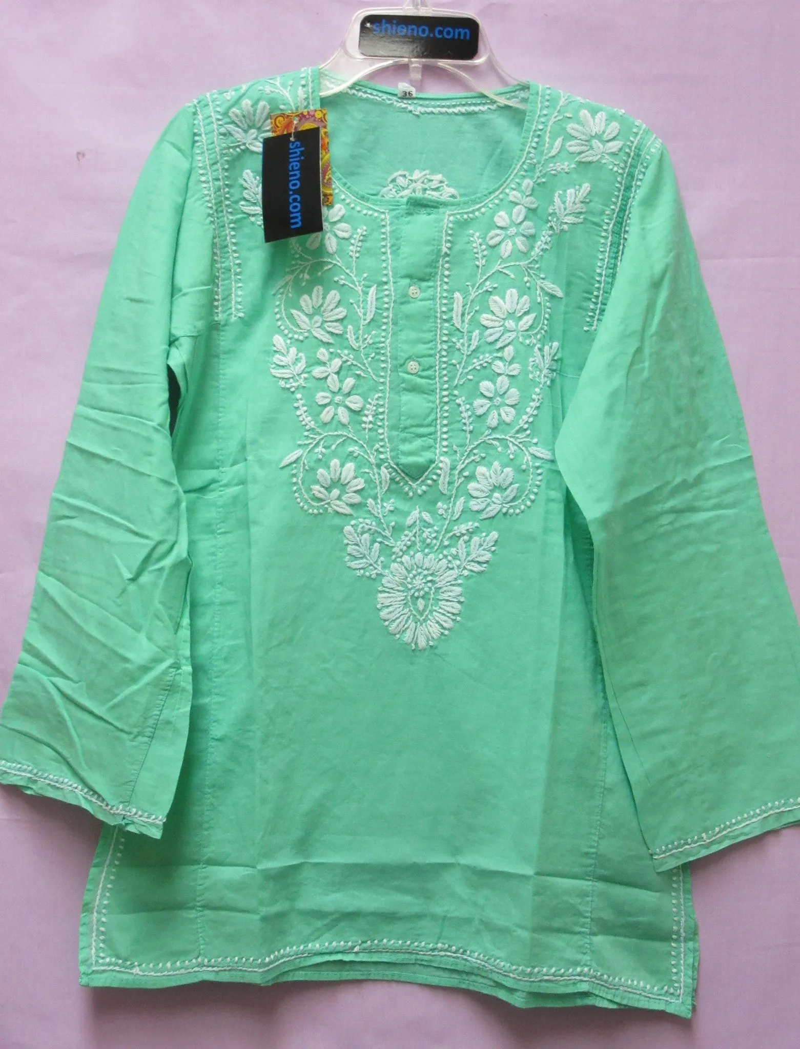 Blouse 7371 Cotton Voile Hand Embroidered Kurti Tunic Top Blouse