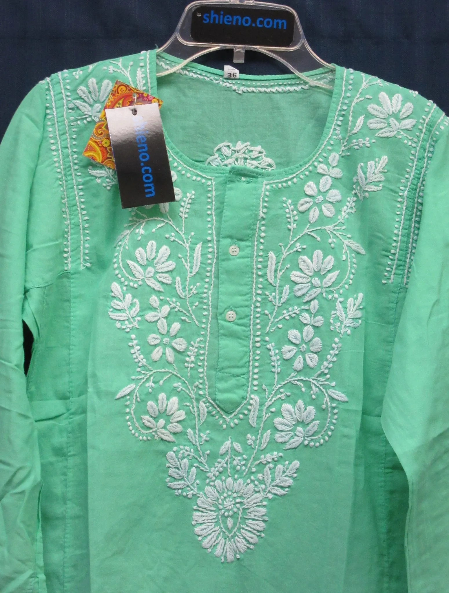 Blouse 7371 Cotton Voile Hand Embroidered Kurti Tunic Top Blouse