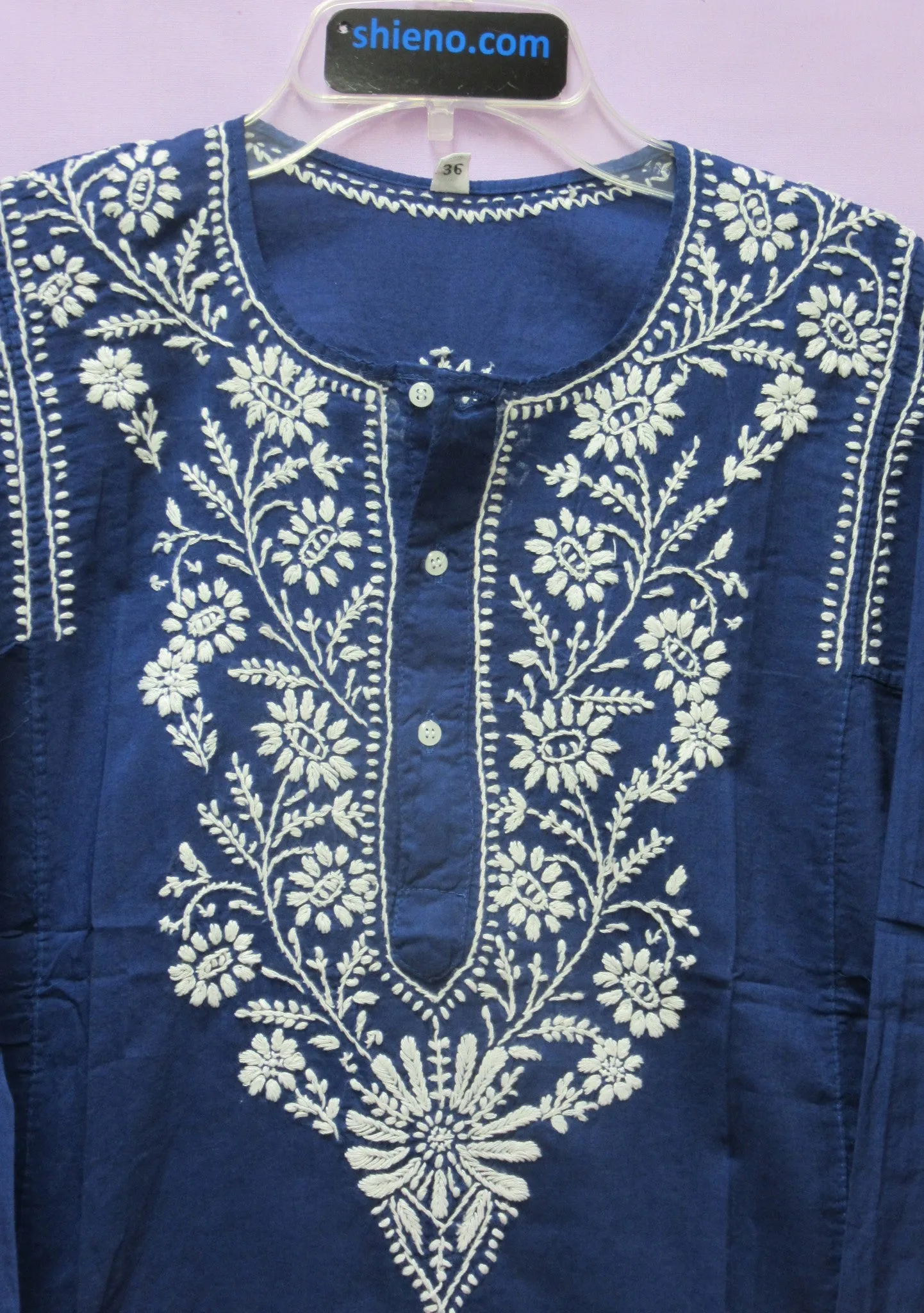 Blouse 7371 Cotton Voile Hand Embroidered Kurti Tunic Top Blouse