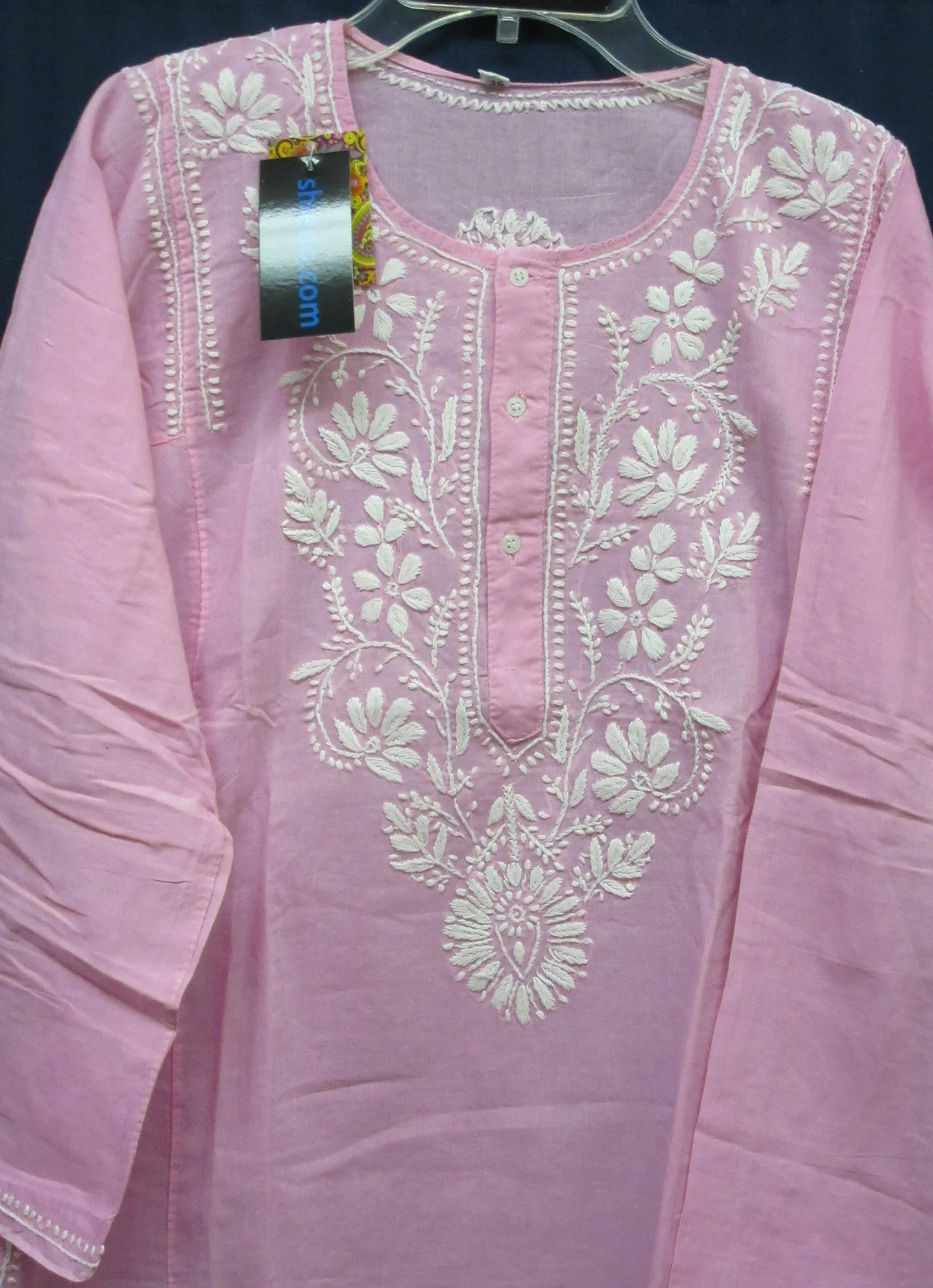 Blouse 7371 Cotton Voile Hand Embroidered Kurti Tunic Top Blouse