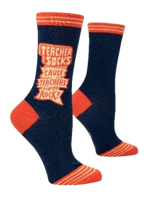 Blue Q Women's Crew Socks | Teachers Rock