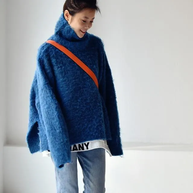 Blue Turtleneck Vintage Sweater