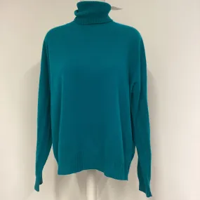 BNWT Kaleidoscope Teal Turtleneck Cashmere Jumper Size XL