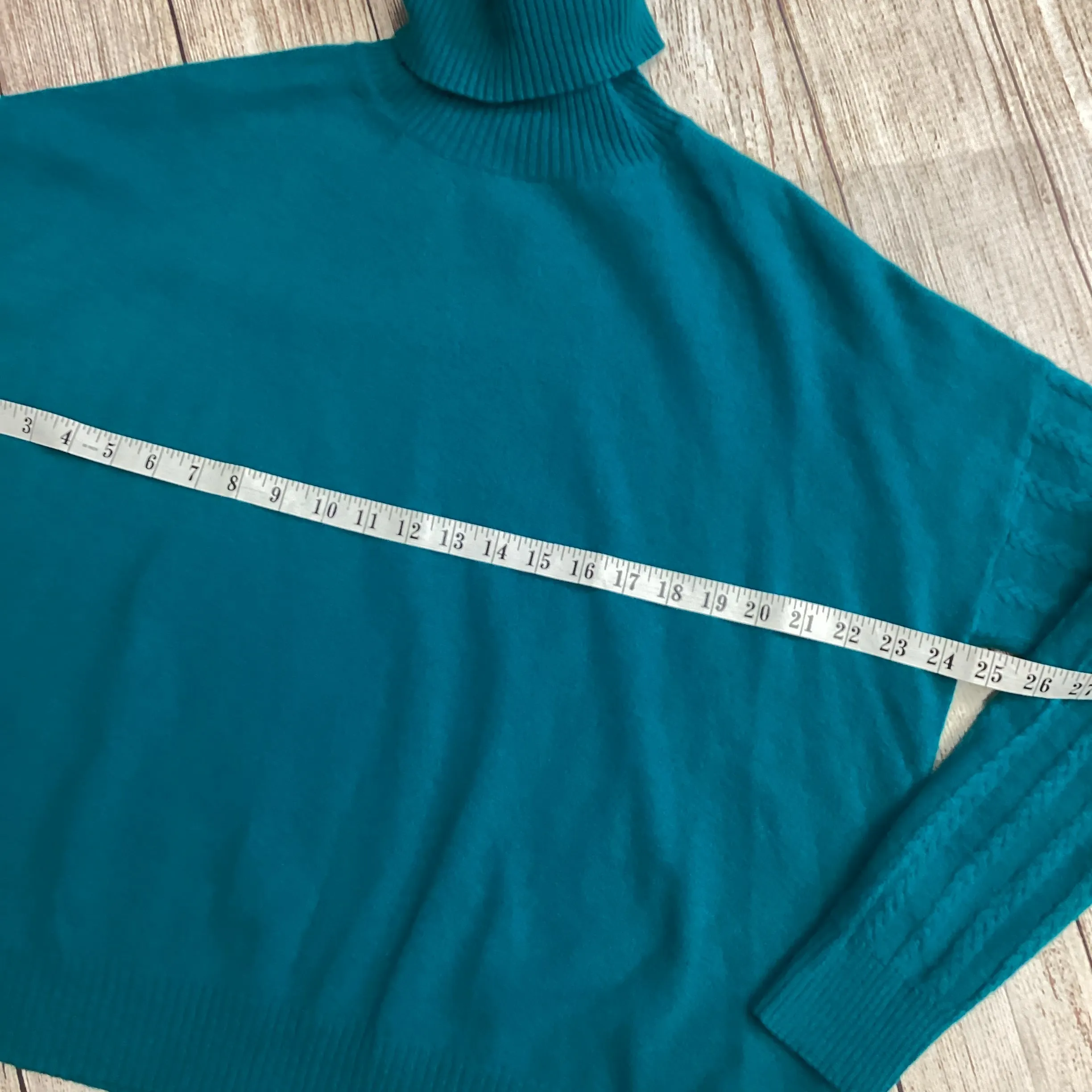 BNWT Kaleidoscope Teal Turtleneck Cashmere Jumper Size XL