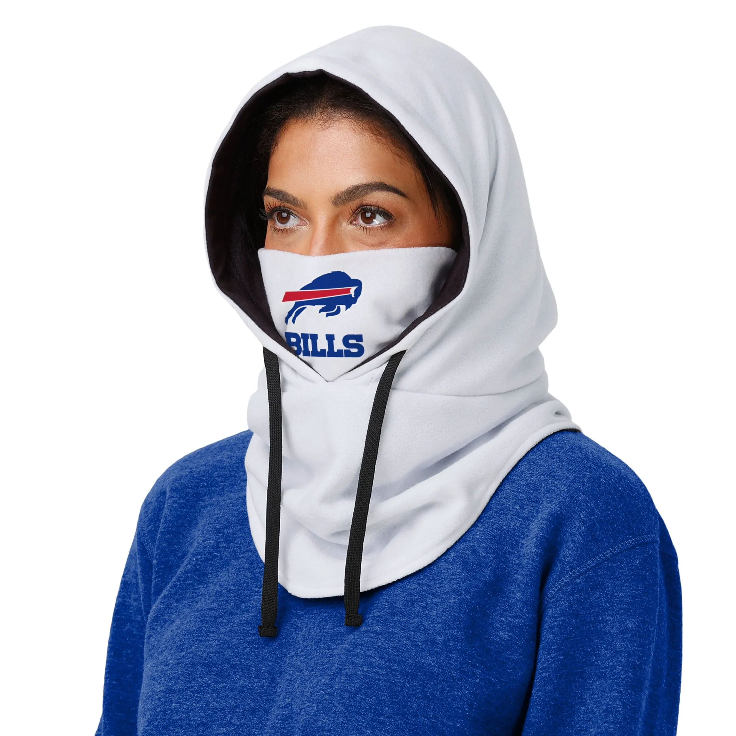 Buffalo Bills NFL White Drawstring Hooded Gaiter