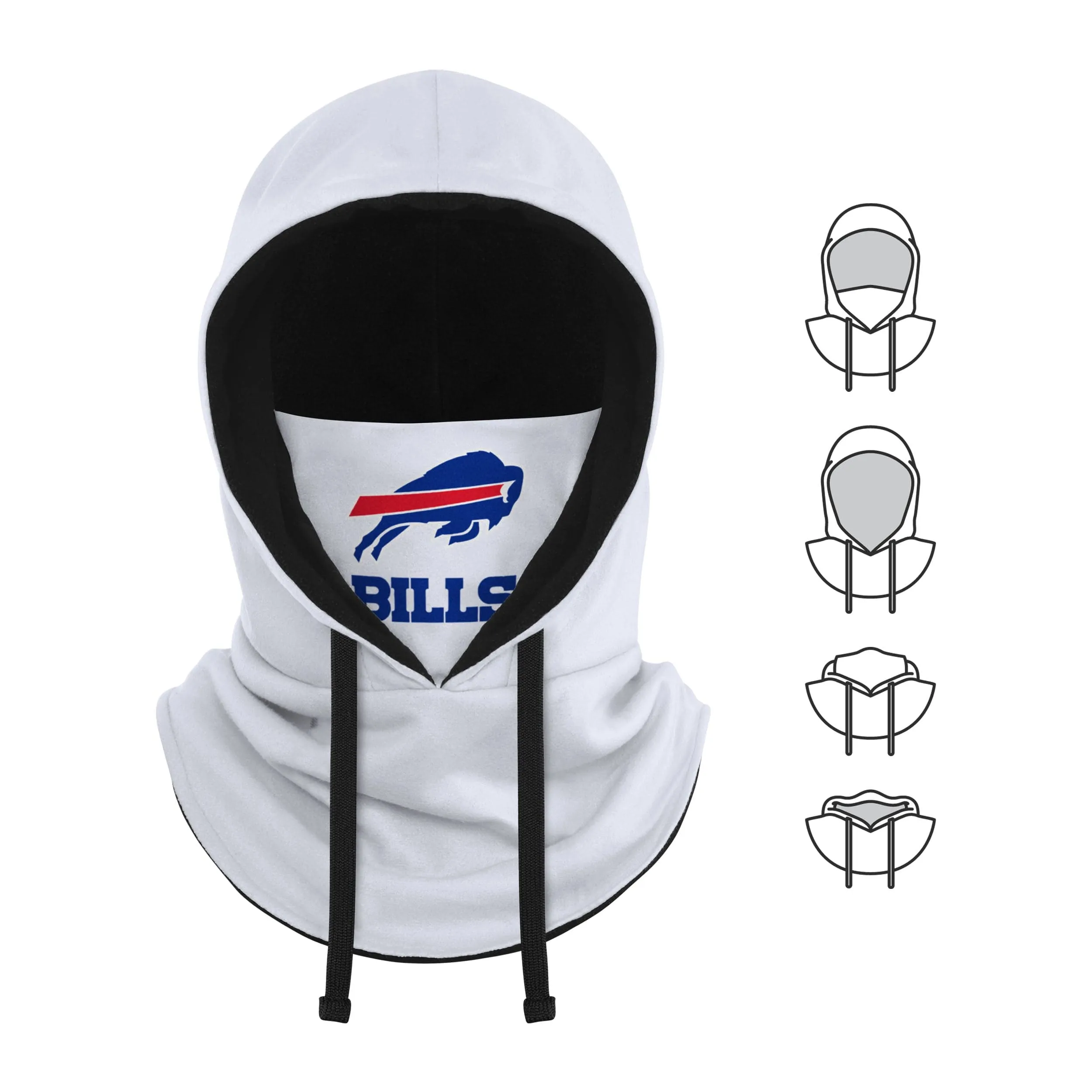 Buffalo Bills NFL White Drawstring Hooded Gaiter