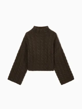 Cable-knit turtleneck jumper