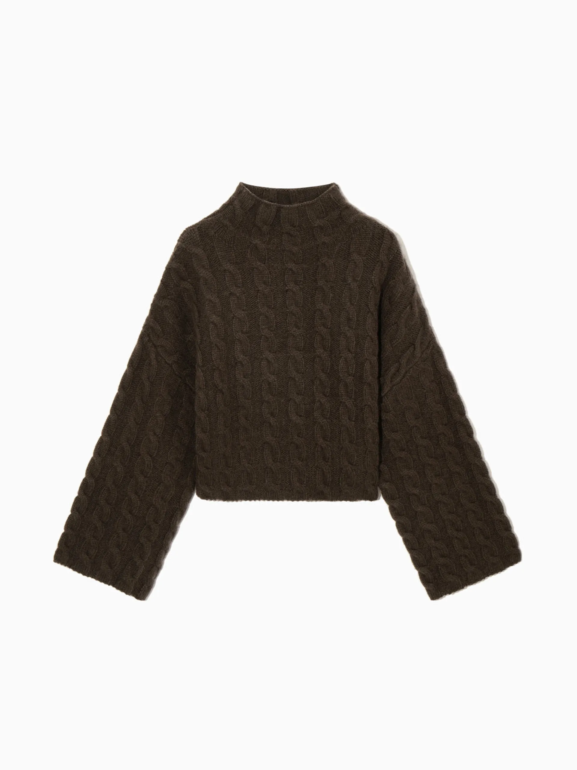 Cable-knit turtleneck jumper