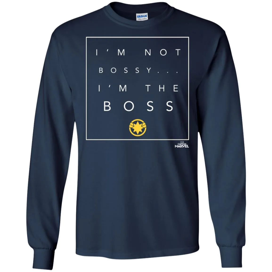 Captain Marvel Not Bossy I'm The Boss Men Long Sleeve Shirt