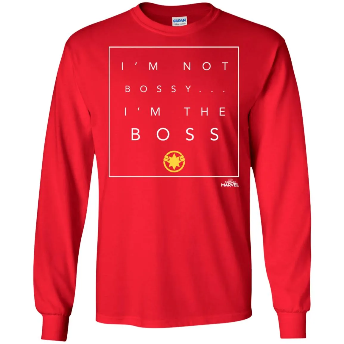 Captain Marvel Not Bossy I'm The Boss Men Long Sleeve Shirt