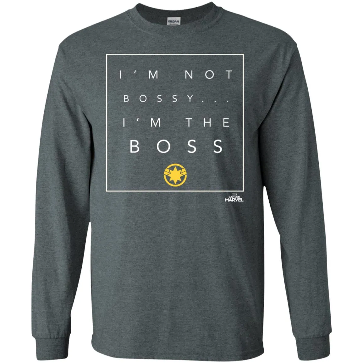 Captain Marvel Not Bossy I'm The Boss Men Long Sleeve Shirt