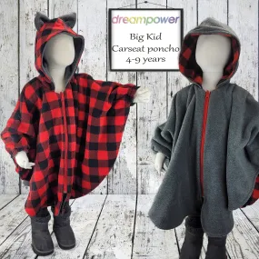 Car seat Poncho Lumberjack Wolf for 4-9 Year old