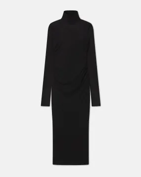 Cardia - Mesh-Jersey Turtleneck Dress - Black