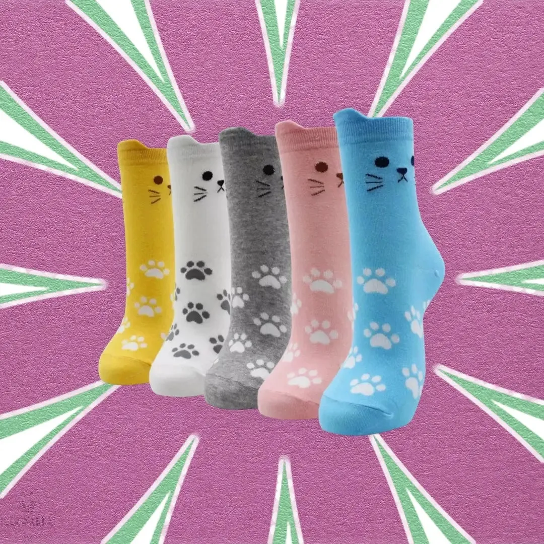 Cat Themed Socks Aus (Size 6-9) Stretch