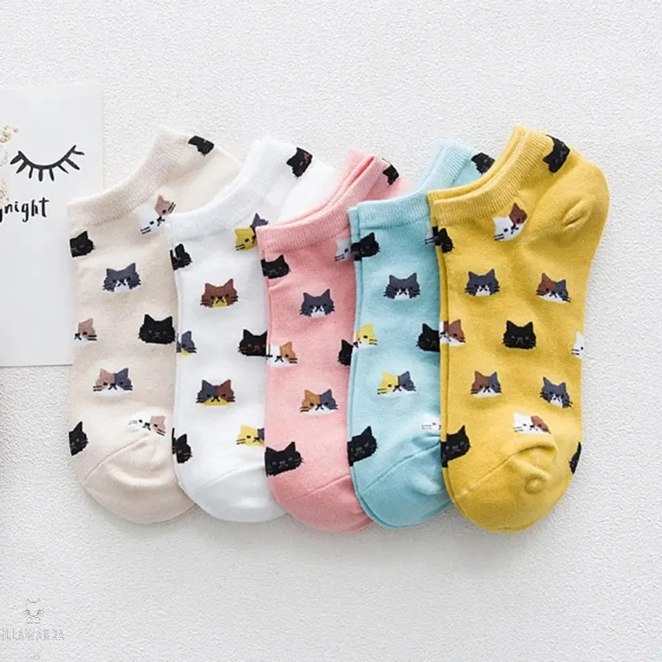 Cat Themed Socks Aus (Size 6-9) Stretch