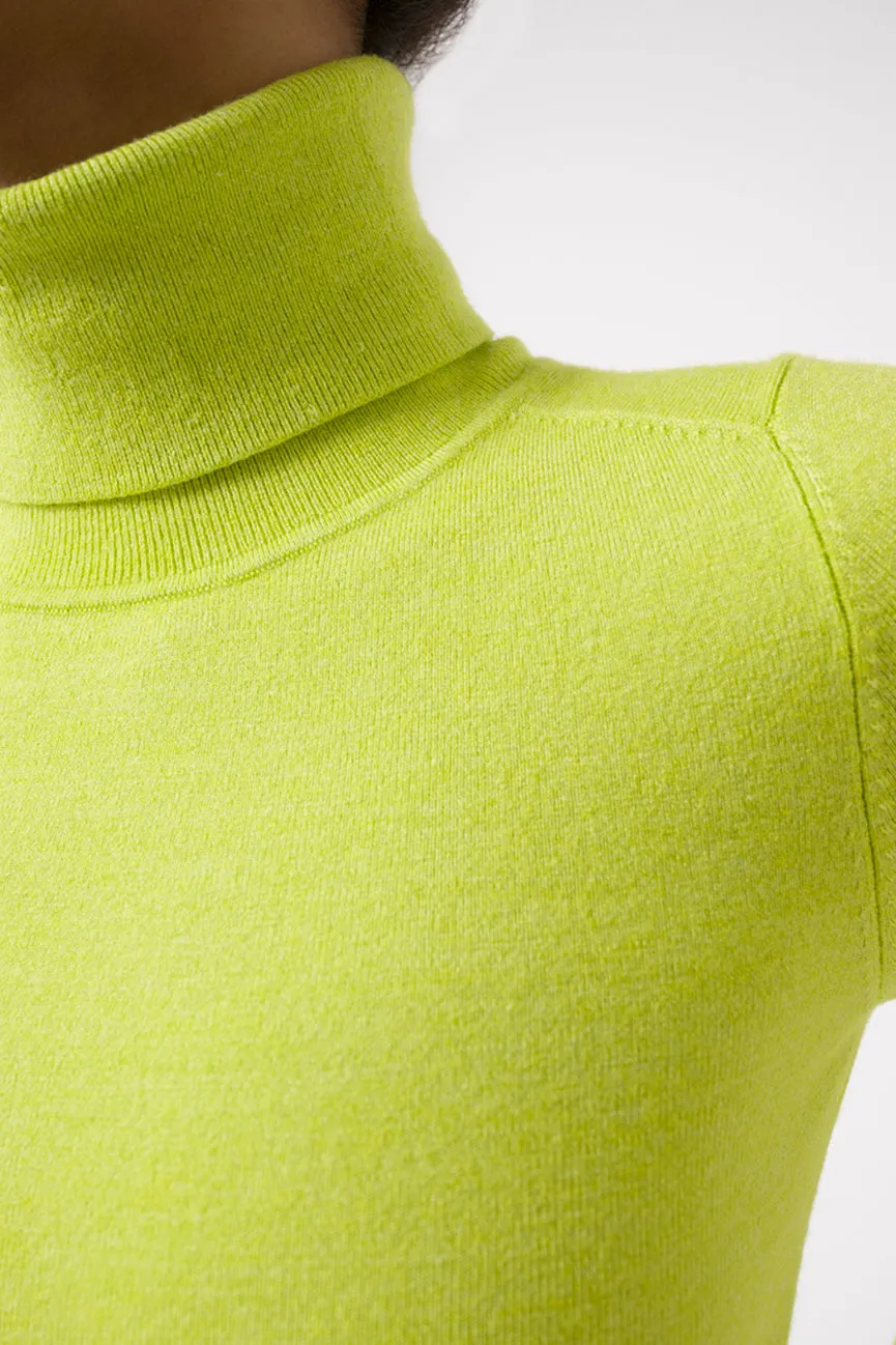 Chartreuse EcoMerino Long Sleeve Turtleneck