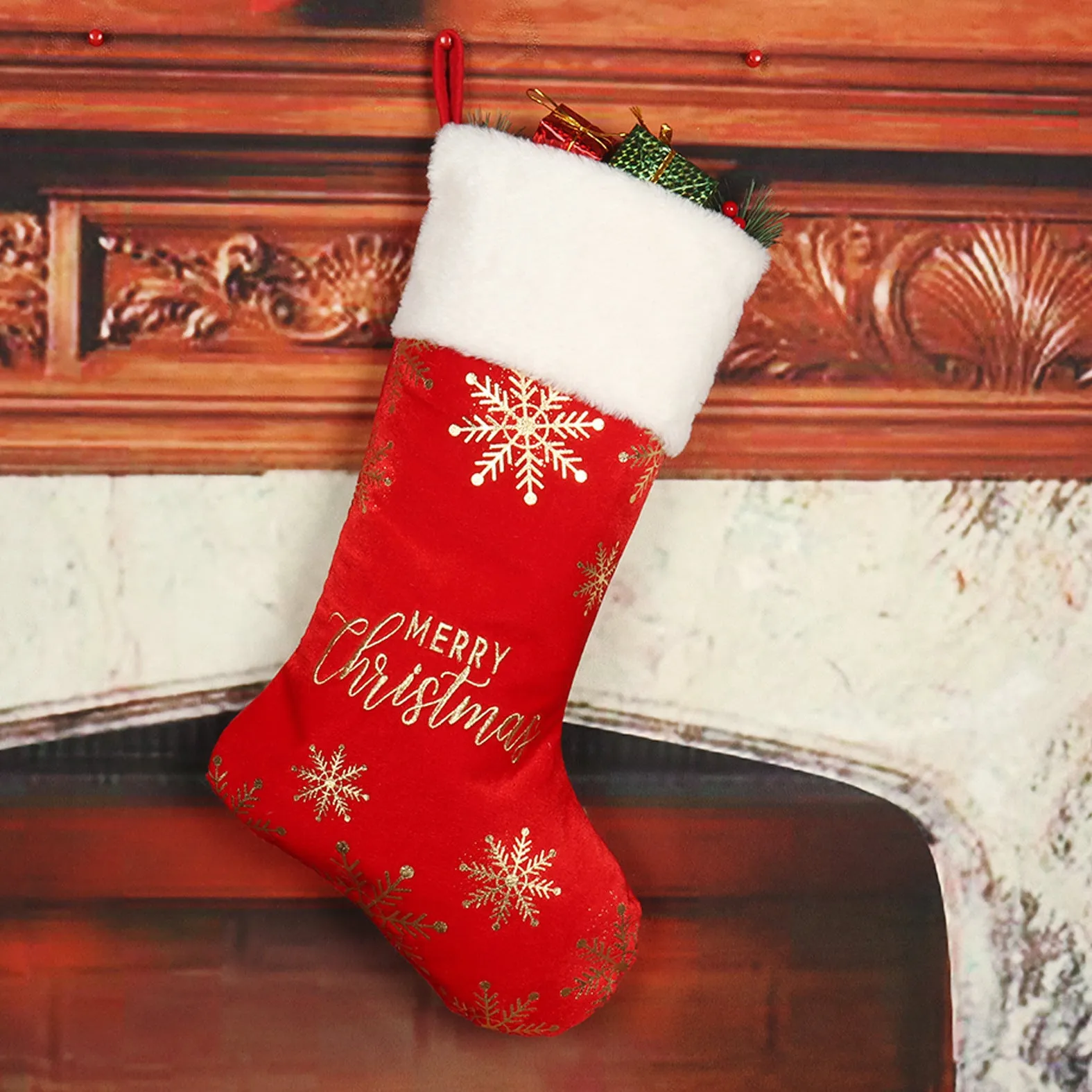 Christmas Decorative Stockings With Embroidery