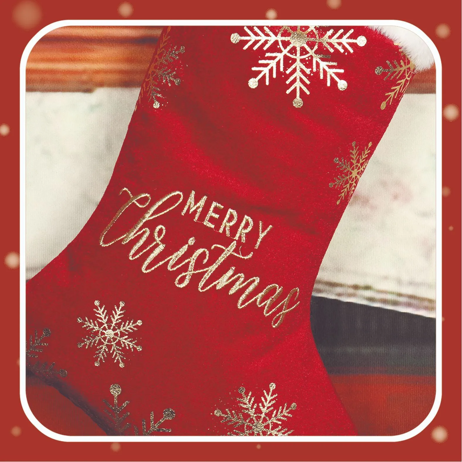 Christmas Decorative Stockings With Embroidery