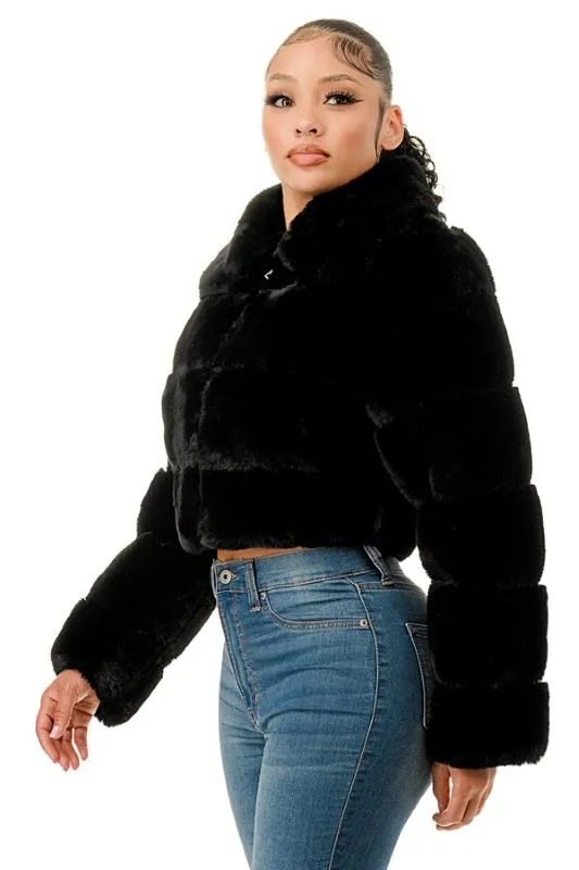 Collared L/S Fur Jacket