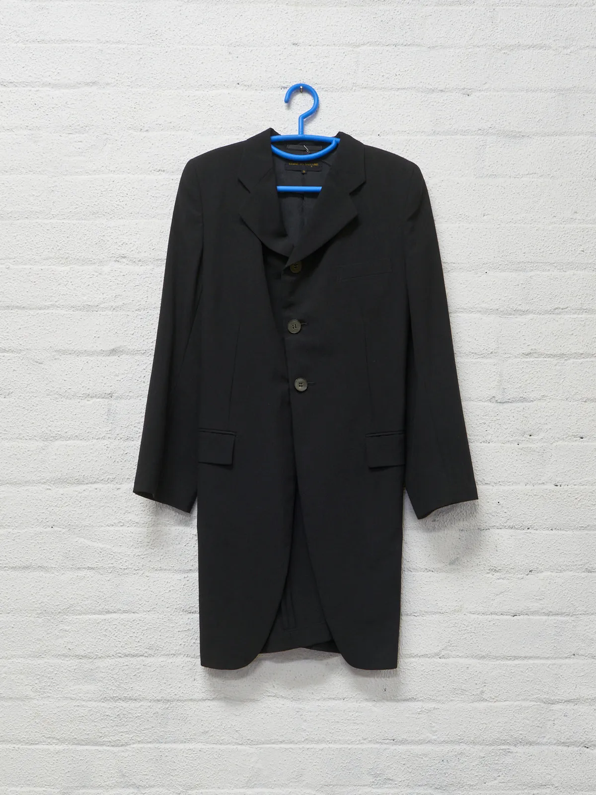 Comme des Garcons AW1992 black wool back tuck 3 button coat - womens M S