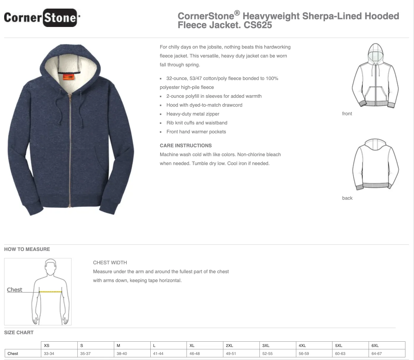 CornerStone® Heavyweight Sherpa-Lined Hooded Fleece Jacket