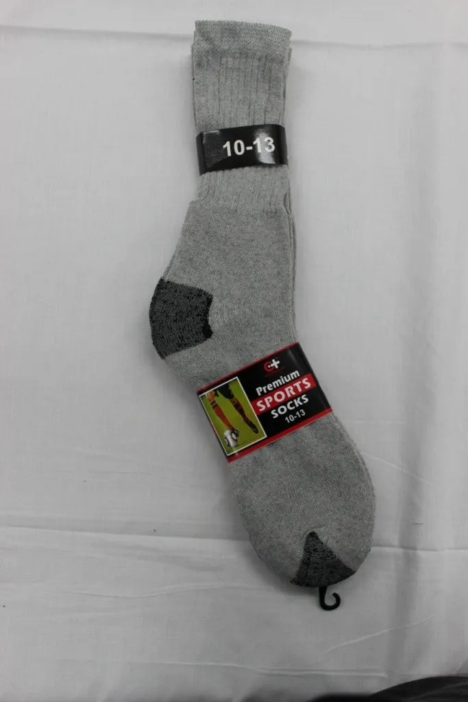 cotton plus women's grey premium sports socks Case of 240