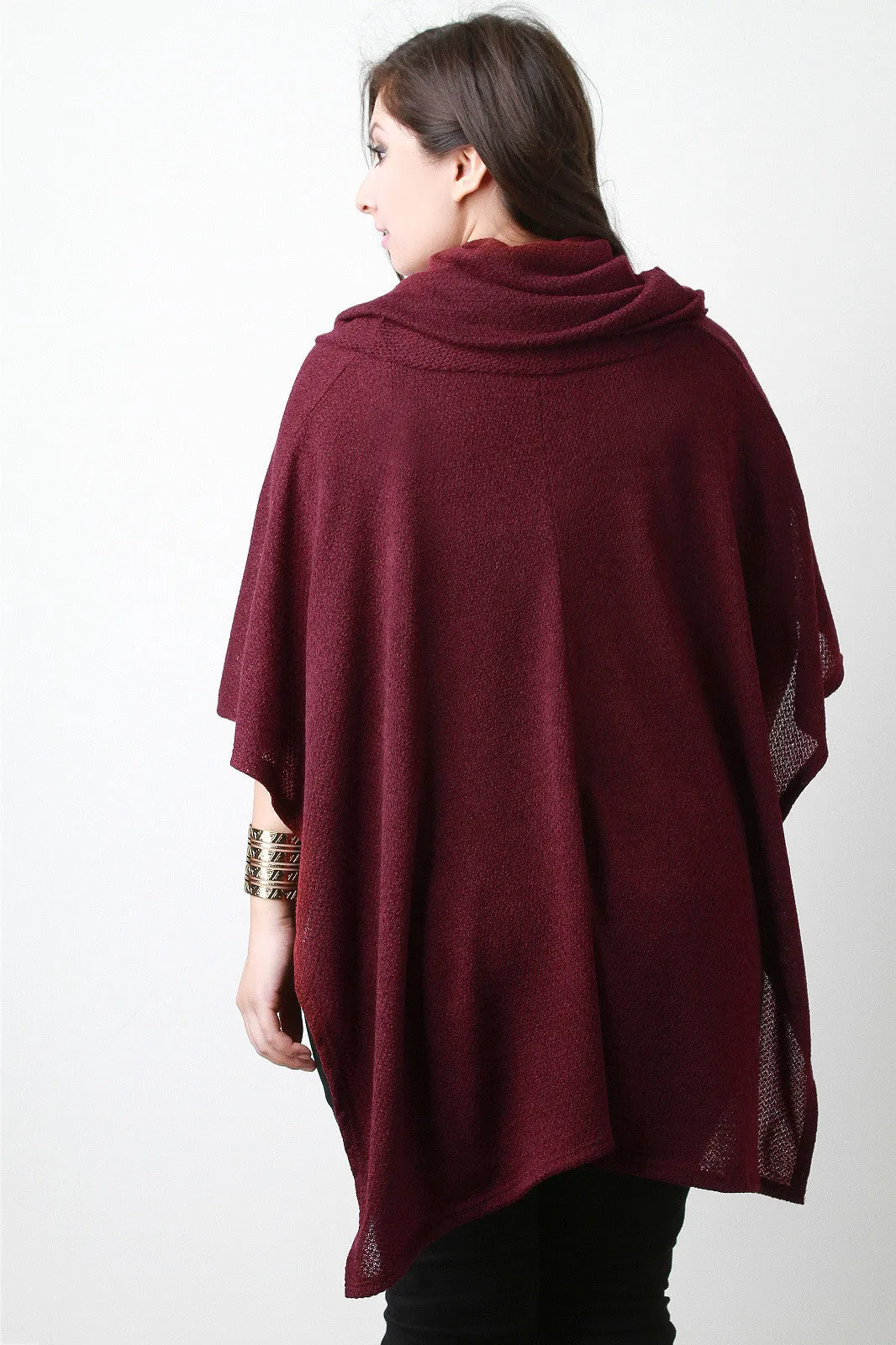 Cowl Neck Open Sides Poncho Top