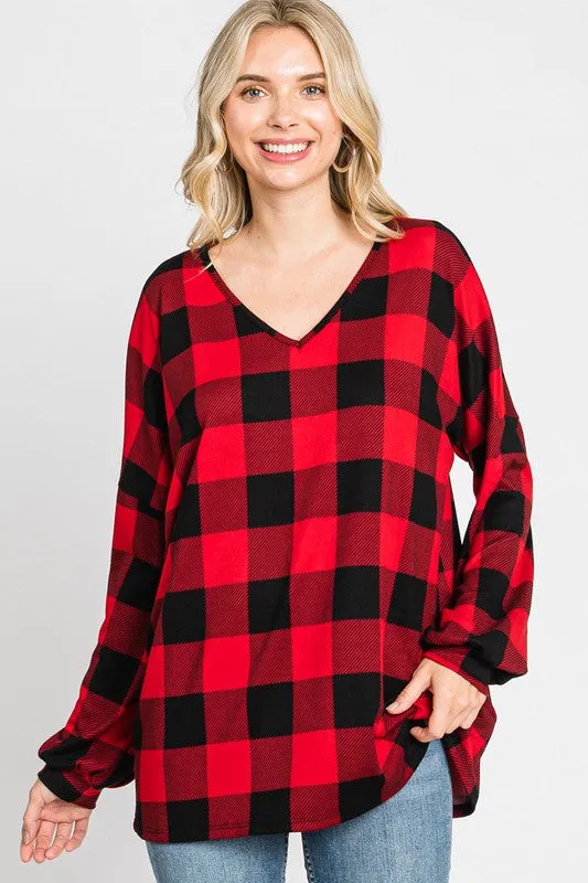 CURVY BEAUTY PLAID TOP