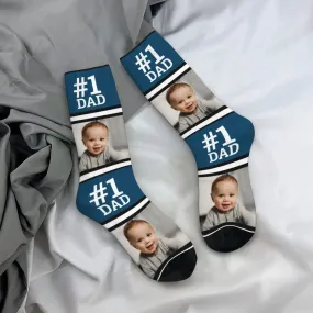 Custom #1 Dad Photo Socks