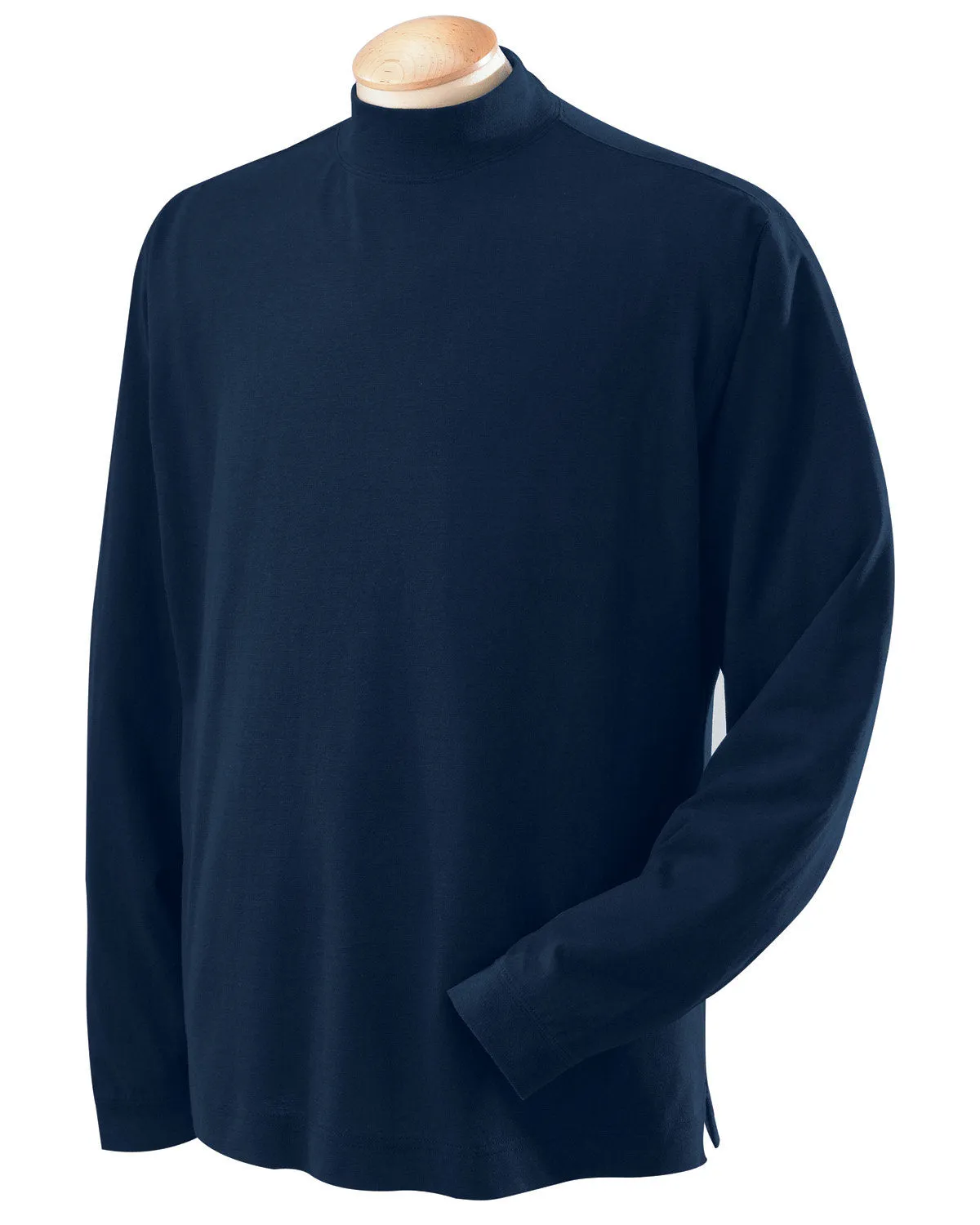 Devon & Jones Adult Sueded Cotton Jersey Mock Turtleneck