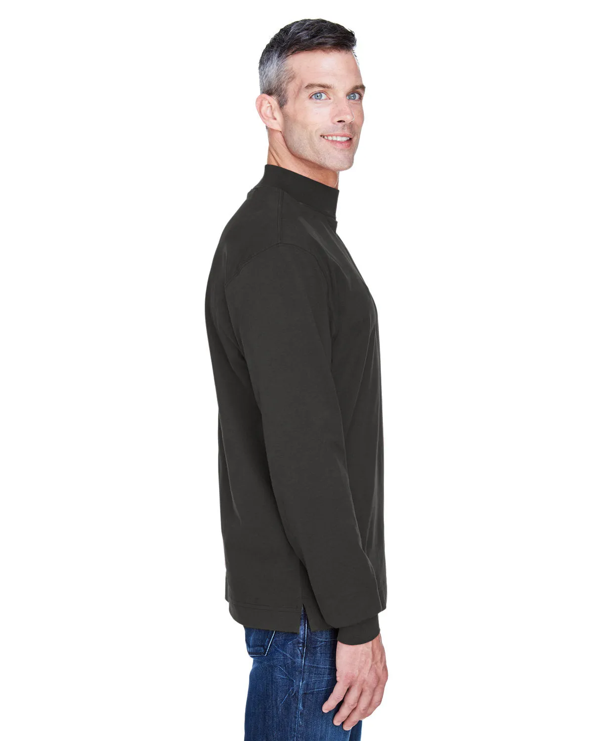 Devon & Jones Adult Sueded Cotton Jersey Mock Turtleneck